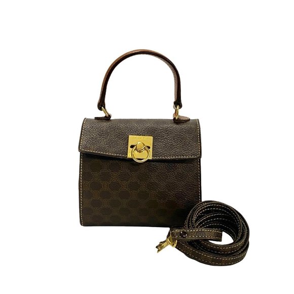 CELINE Brown Leather Shoulder Bag - Picture 1 of 9